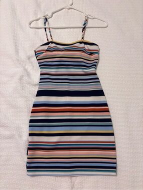 Striped Multi-Color Spaghetti Strap Dress